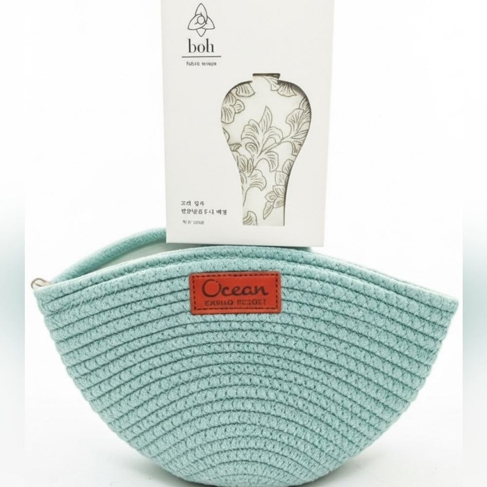 Nib luxury Korean handkerchief personally gifted by president + teal rope bag